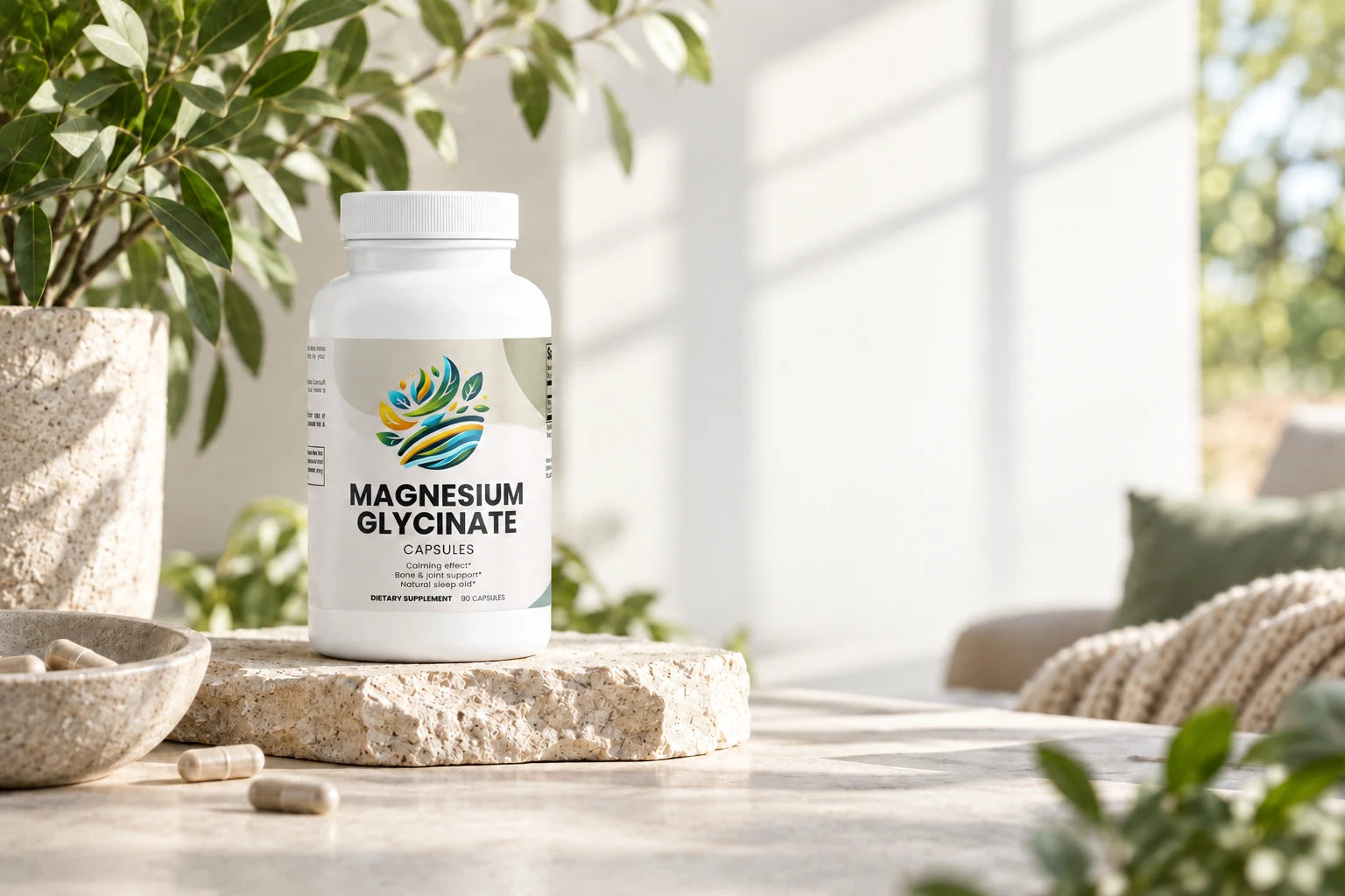 Magnesium Glycinate in a sunlit setting